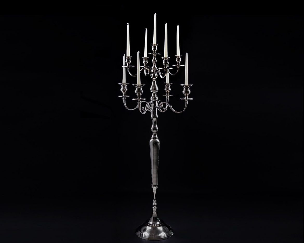 Candelabros de plata 9 brazos 145CM